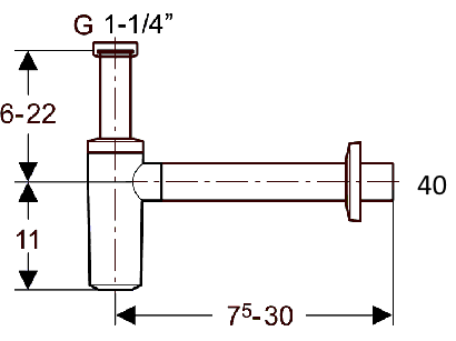 Geberit Sifon estetic pentru lavoar 1 1/4' D40 mm