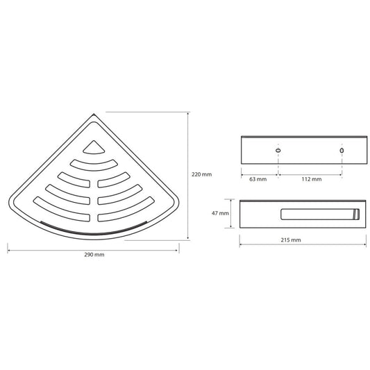 Bemeta Cytro Polita de colt 29 cm, negru