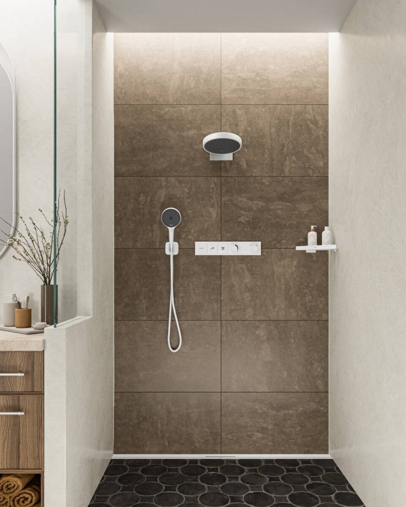Hansgrohe RainSelect Baterie dus cu termostat, alb mat