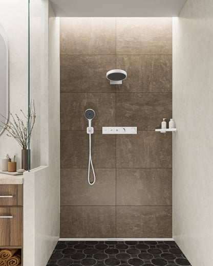Hansgrohe RainSelect Baterie dus cu termostat, alb mat
