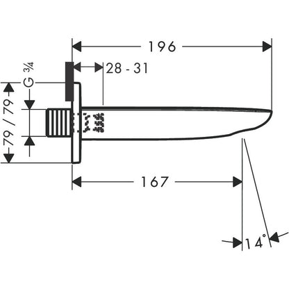 Hansgrohe PuraVida Pipa cada