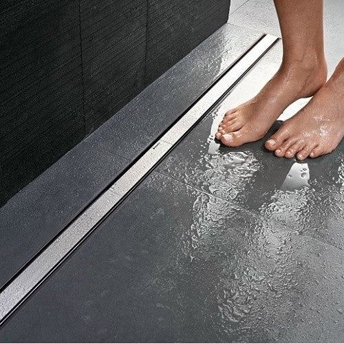 Grila ornament rigola dus Geberit CleanLine20 30-90 cm, inox mat/contur negru