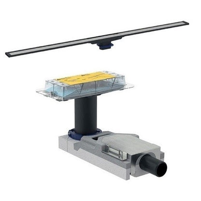 Grila ornament rigola dus Geberit CleanLine20 30-90 cm, inox mat/contur negru