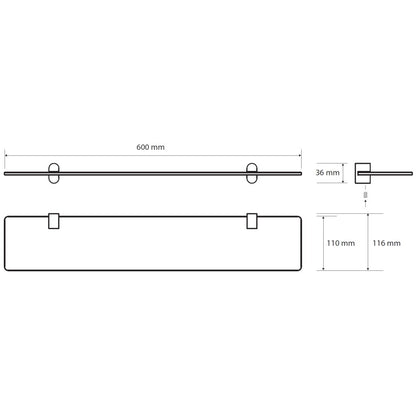 Bemeta Organic Polita din sticla 60 cm