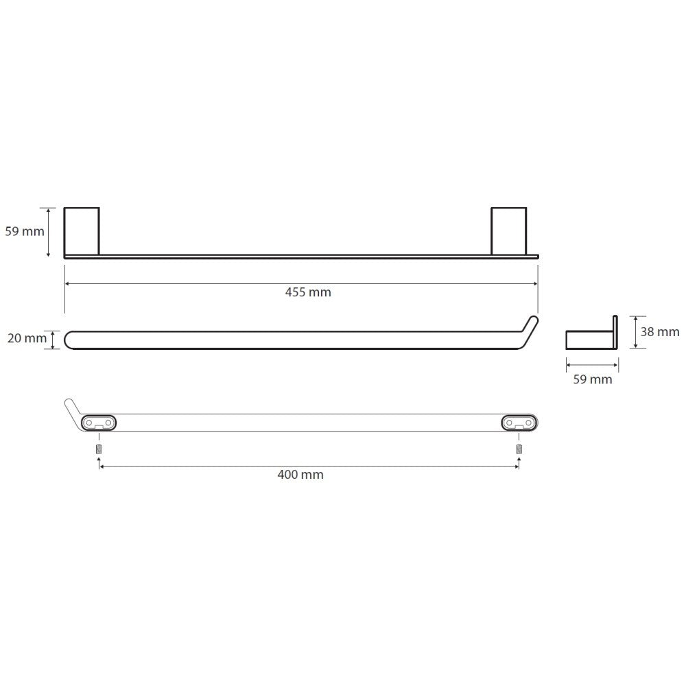 Bemeta Organic Suport prosop baie tip bara 46 cm, inox