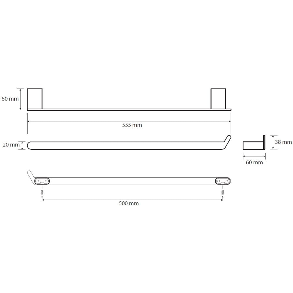 Bemeta Organic Suport prosop baie tip bara 56 cm, inox
