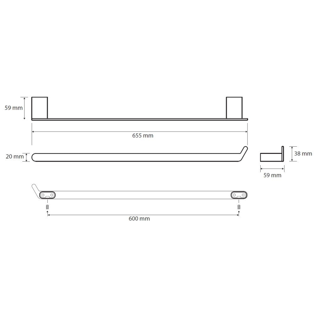 Bemeta Organic Suport prosop baie tip bara 66 cm, inox