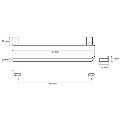 Bemeta Organic Suport prosop baie tip bara 66 cm, inox
