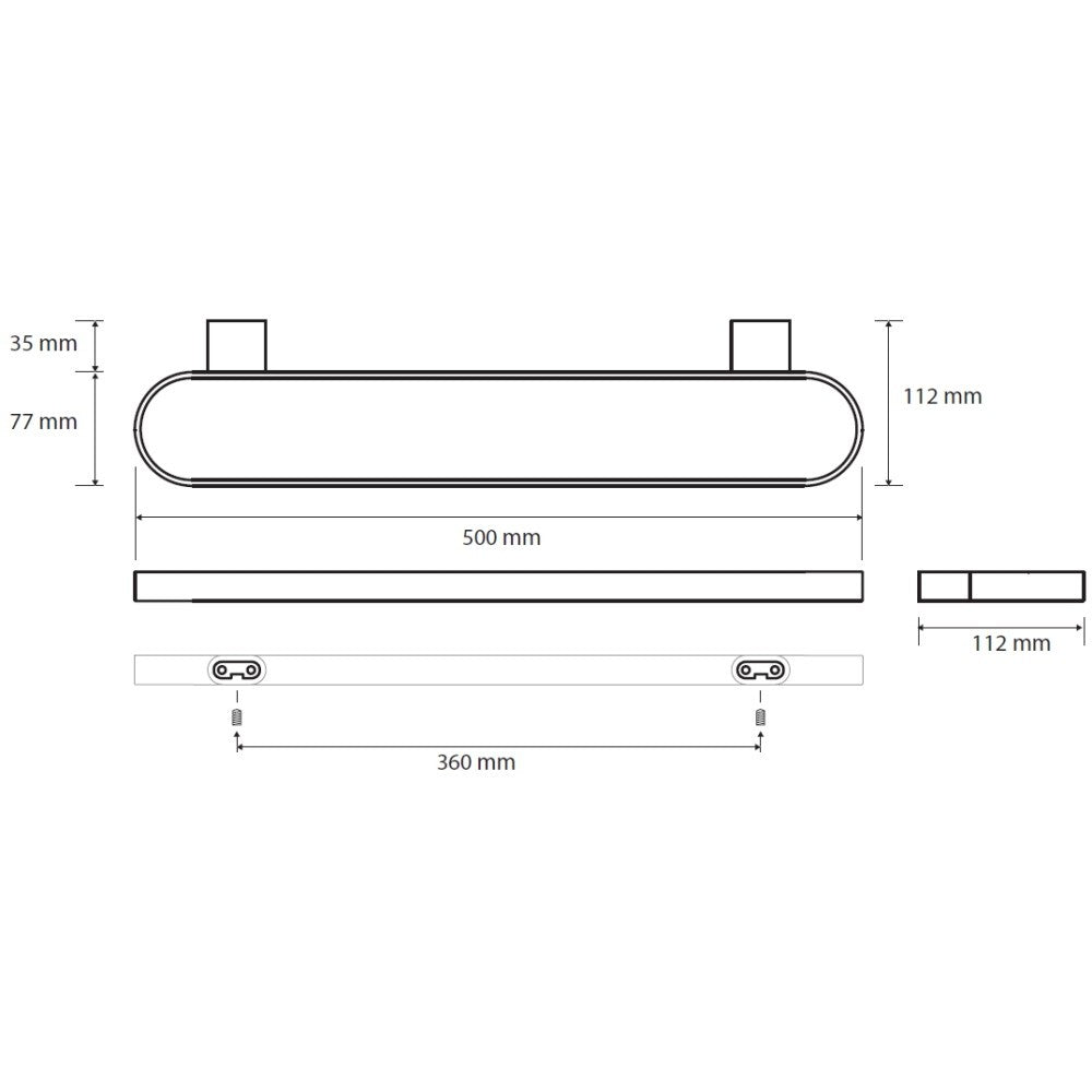 Bemeta Organic Suport prosop baie tip bara dubla 50 cm, inox