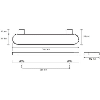 Bemeta Organic Suport prosop baie tip bara dubla 50 cm, inox