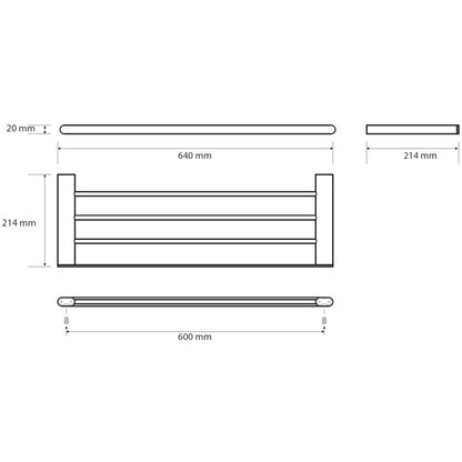 Bemeta Organic Raft (etajera) prosop baie 64 cm, inox mat