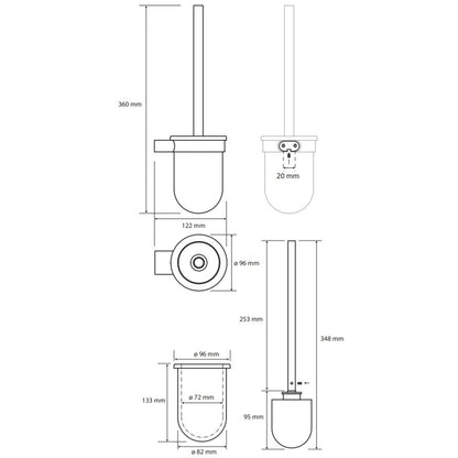 Bemeta Organic Perie WC cu suport H36 cm