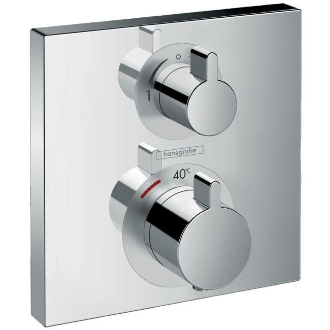 Hansgrohe Ecostat Square Baterie dus cu termostat pentru montaj incastrat, 2 iesiri, crom