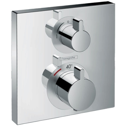 Hansgrohe Ecostat Square Baterie dus cu termostat pentru montaj incastrat, 2 iesiri, crom
