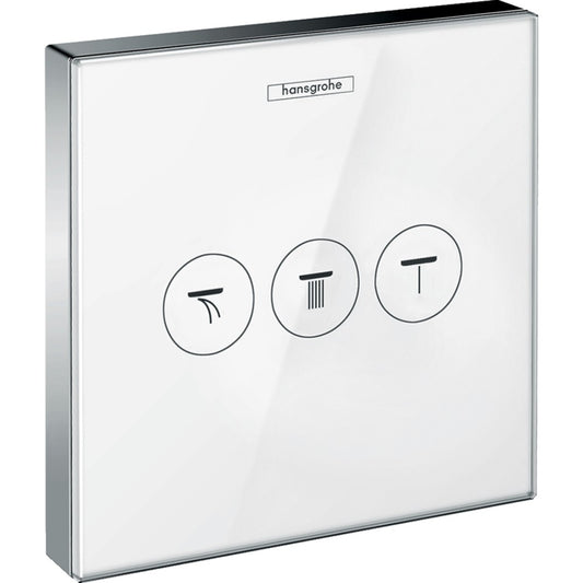 Hansgrohe ShowerSelect Glass Divertor cu 3 iesiri, alb/crom