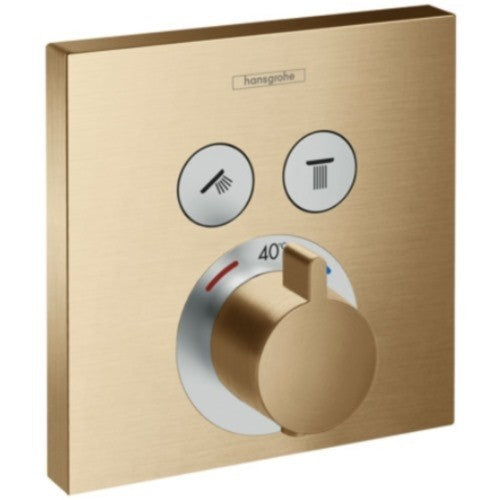 Hansgrohe Select Baterie dus incastrata cu termostat, 2 iesiri, bronz satinat