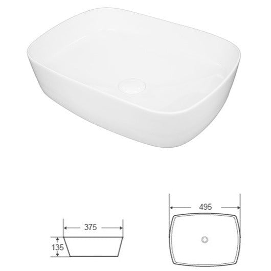 Lavoar baie pe blat Fluminia Pallas 50x38 cm