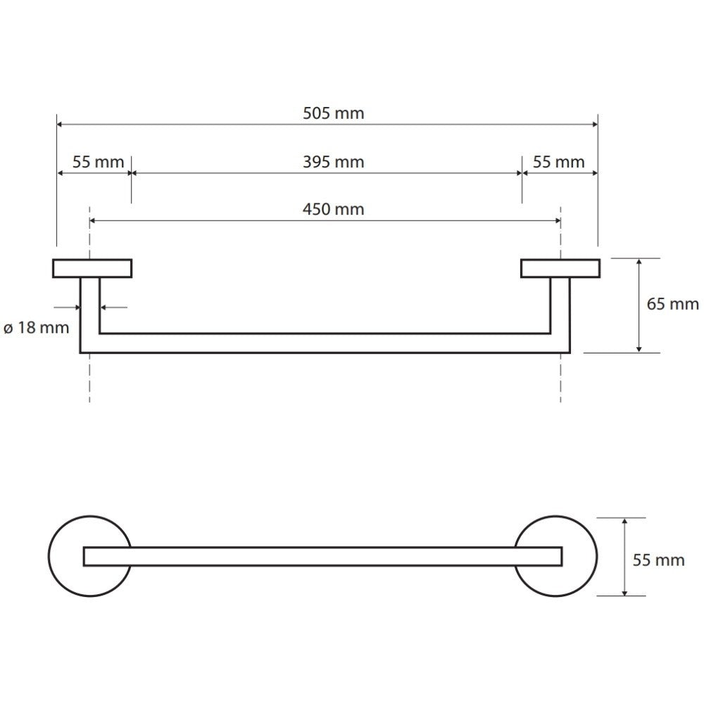Bemeta Sablo Suport prosop baie tip bara 45 cm, auriu mat
