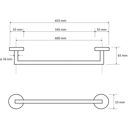 Bemeta Sablo Suport prosop baie tip bara 60 cm, auriu mat