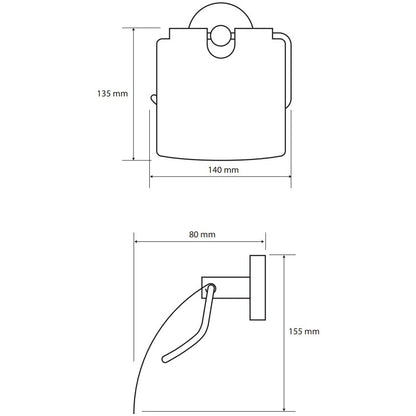 Bemeta Brilo Suport hartie igienica cu aparatoare 14 cm, auriu