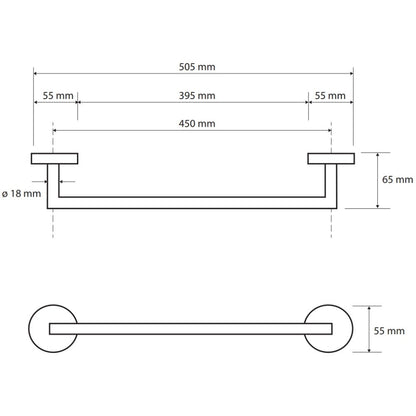 Bemeta Brilo Suport prosop baie tip bara 45 cm, auriu