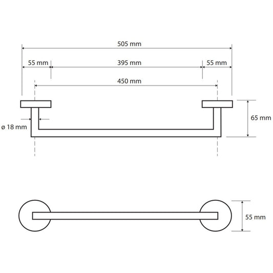 Bemeta Brilo Suport prosop baie tip bara 45 cm, auriu