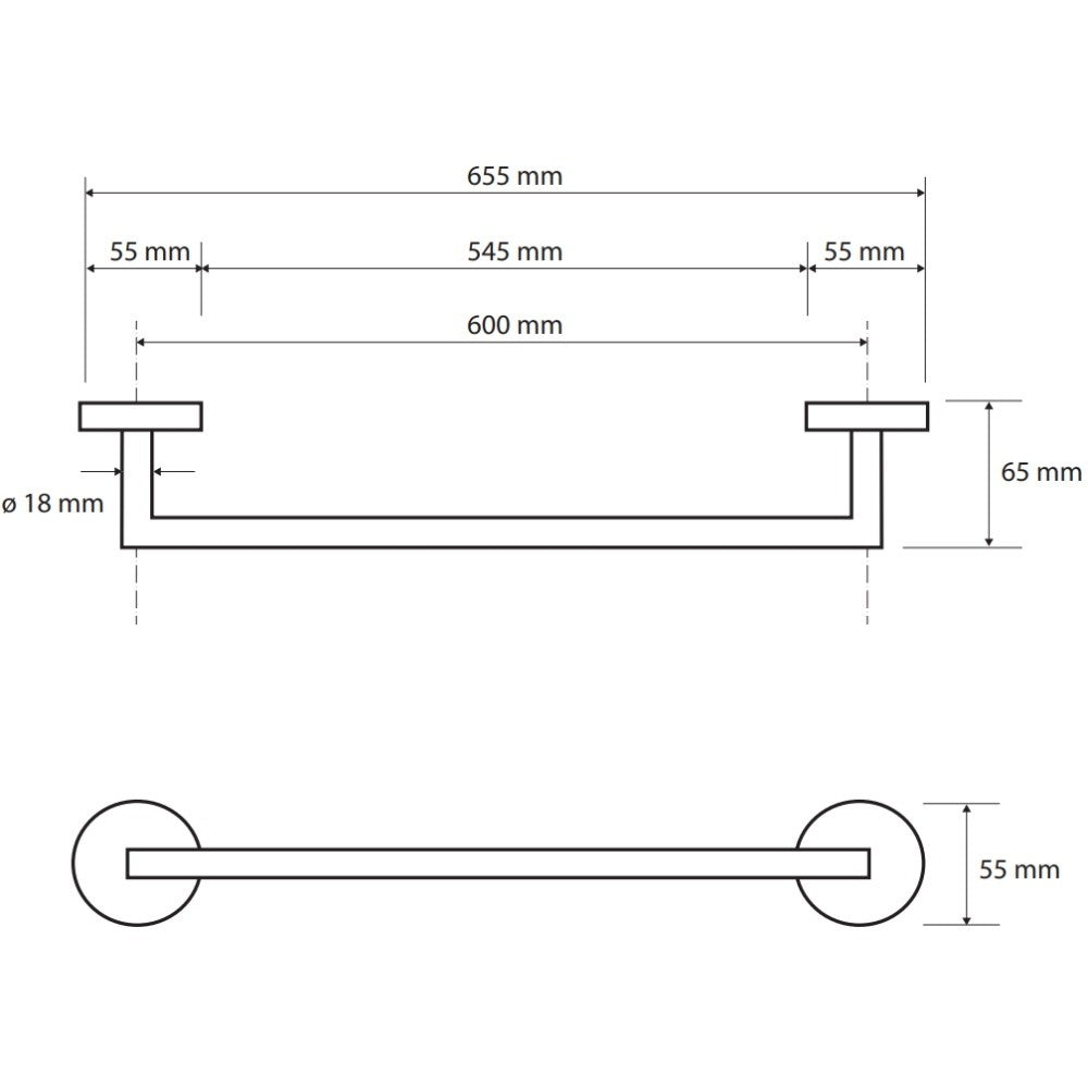 Bemeta Brilo Suport prosop baie tip bara 60 cm, auriu