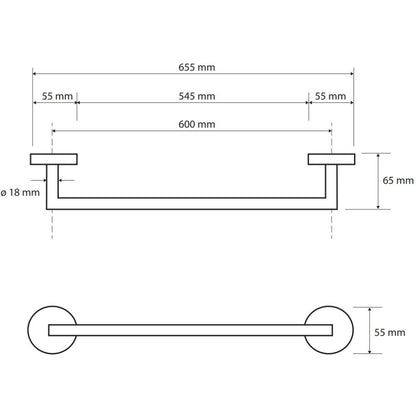 Bemeta Brilo Suport prosop baie tip bara 60 cm, auriu
