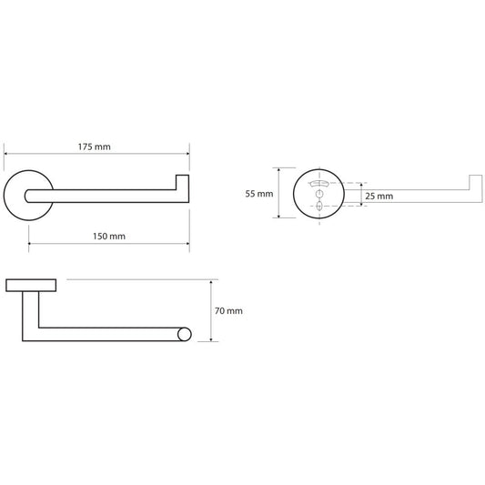 Bemeta Brilo Suport hartie igienica fara aparatoare 18 cm, auriu