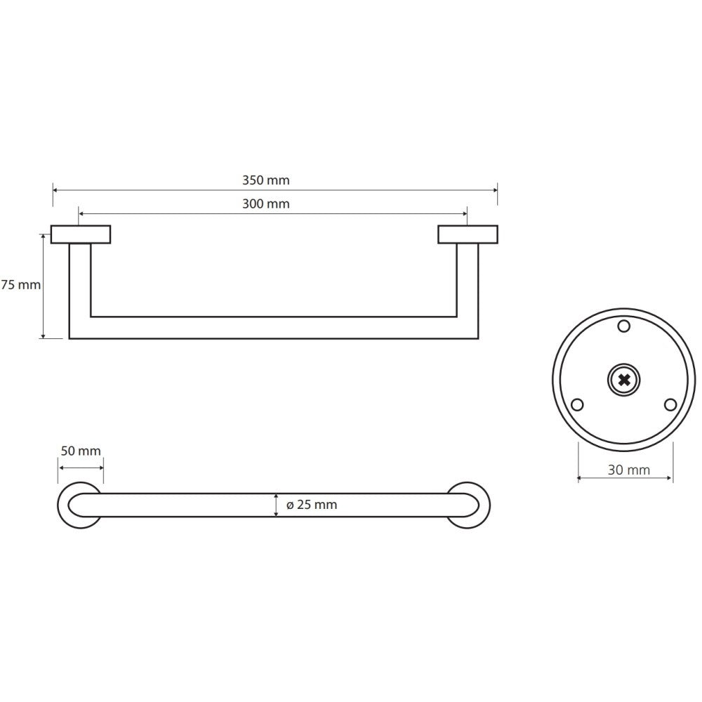 Bemeta Brilo Suport prosop baie tip bara 30 cm, auriu