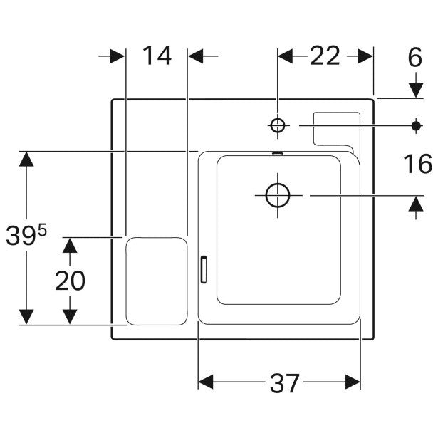 Lavoar baie suspendat Geberit Bambini 60x55 cm
