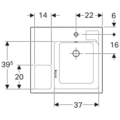 Lavoar baie suspendat Geberit Bambini 60x55 cm