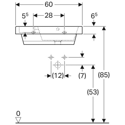 Lavoar baie suspendat Geberit Bambini 60x55 cm