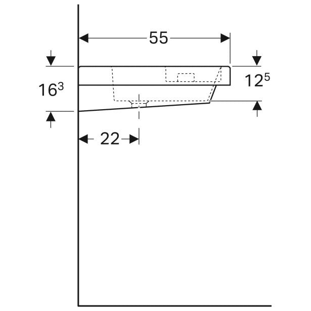 Lavoar baie suspendat Geberit Bambini 60x55 cm