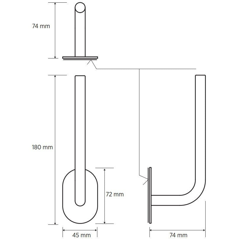 Bemeta Easy Suport rezerva hartie igienica, rotunjit, inox lucios