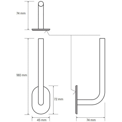 Bemeta Easy Suport rezerva hartie igienica, rotunjit, inox mat