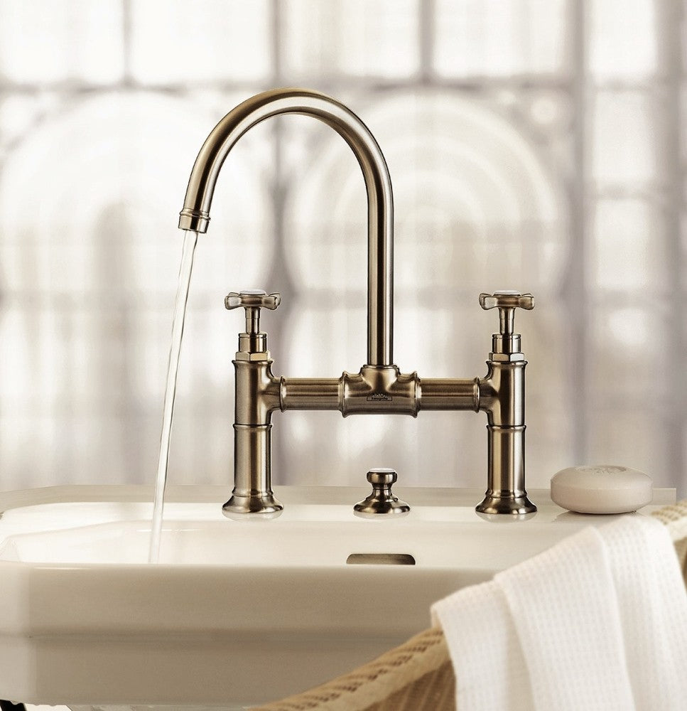 Baterie lavoar Hansgrohe Axor Montreux 220, dubla comanda, cu ventil pop-up