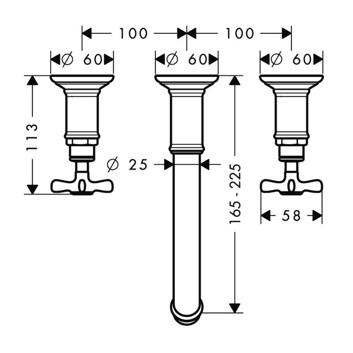 Baterie lavoar incastrata Hansgrohe Axor Montreux, dubla comanda