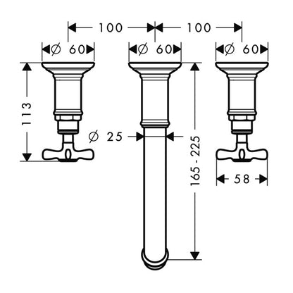 Baterie lavoar incastrata Hansgrohe Axor Montreux, dubla comanda