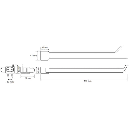 Bemeta Organic Suport prosop baie tip bara dubla, negru