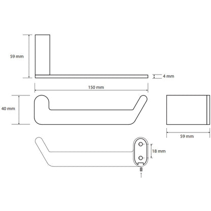 Bemeta Organic Suport hartie igienica, negru