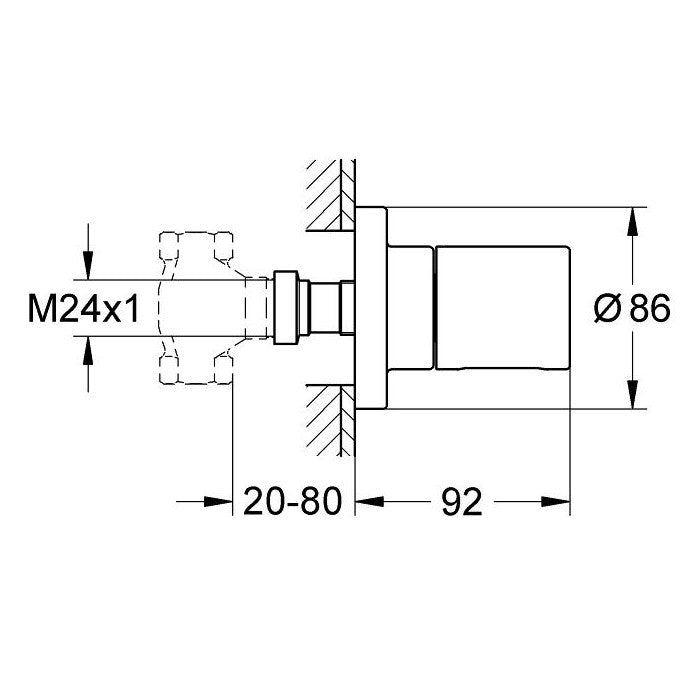 Grohe Grohtherm 3000 Cosmopolitan Element aparent pentru ventil incastrat