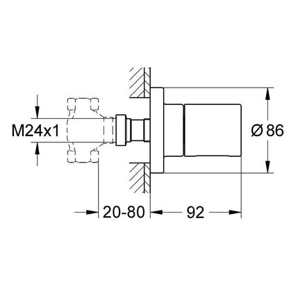 Grohe Grohtherm 3000 Cosmopolitan Element aparent pentru ventil incastrat
