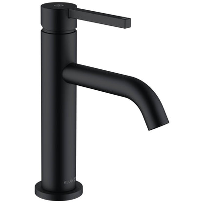 Baterie lavoar neagra mat Kludi Nova Fonte Pura, fara ventil, H20 cm