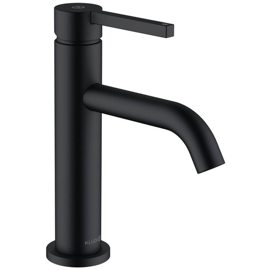 Baterie lavoar neagra mat Kludi Nova Fonte Pura, fara ventil, H20 cm