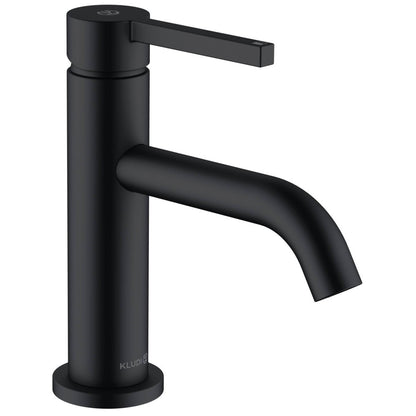 Baterie lavoar neagra mat Kludi Nova Fonte Pura, fara ventil, H18 cm