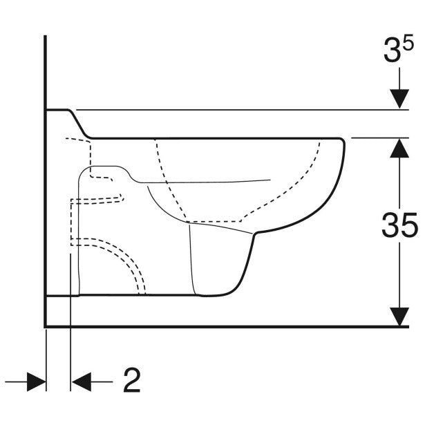Vas WC pentru copii, suspendat Geberit Bambini 33x54 cm evacuare orizontala, alb