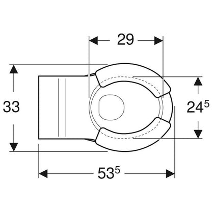 Vas WC pentru copii, suspendat Geberit Bambini 33x54 cm evacuare orizontala, alb/rosu
