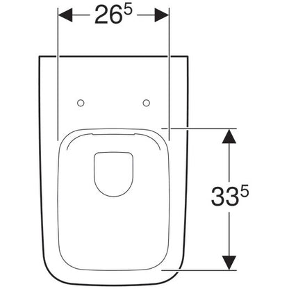 Vas WC suspendat Geberit iCon Square Rimfree 35x54 cm evacuare orizontala