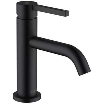 Baterie chiuveta baie neagra mat Kludi Nova Fonte Pura, cu ventil click-clack, H18 cm